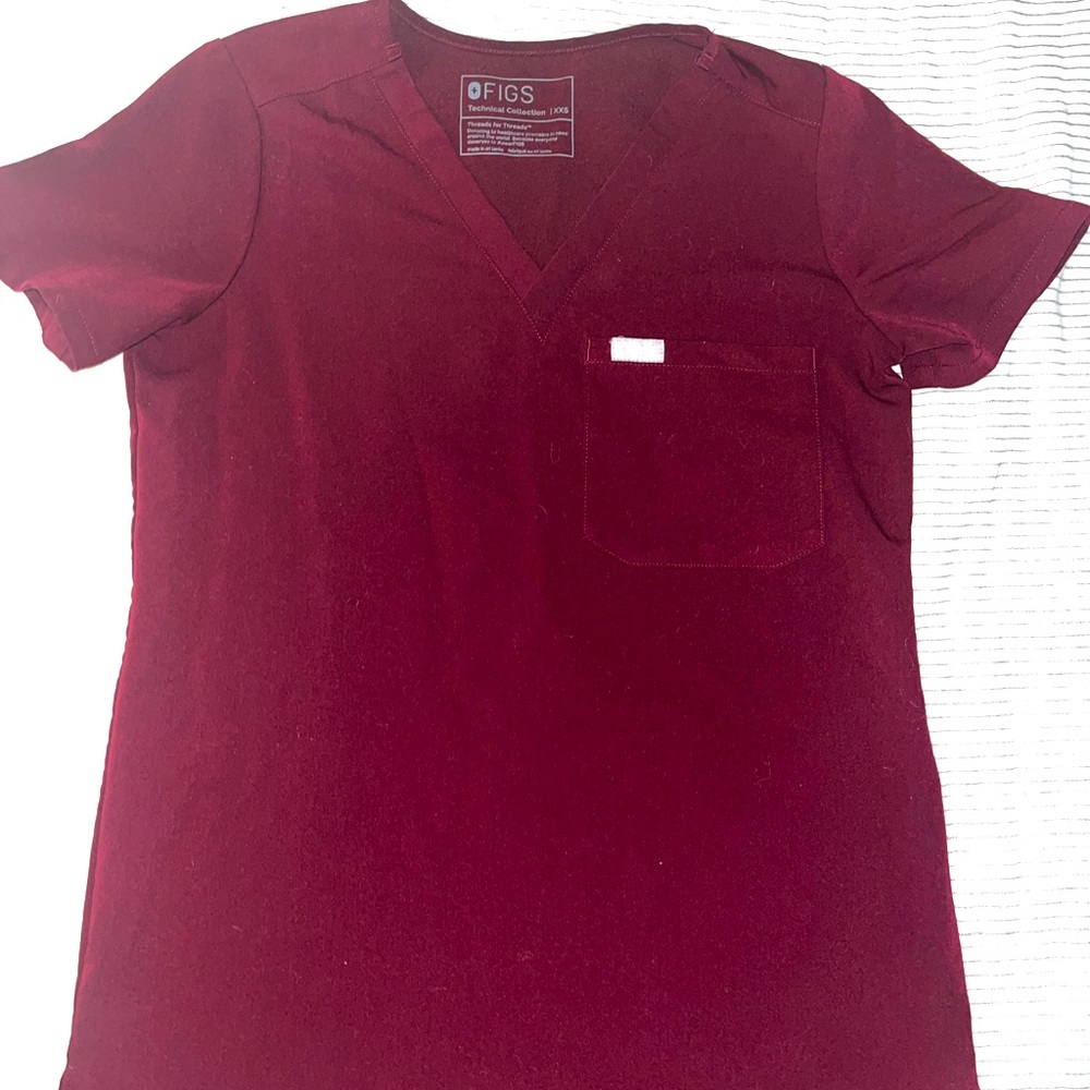 Women's Burgundy Catarina™ - One-Pocket Scrub Top - XXS / Burgundy